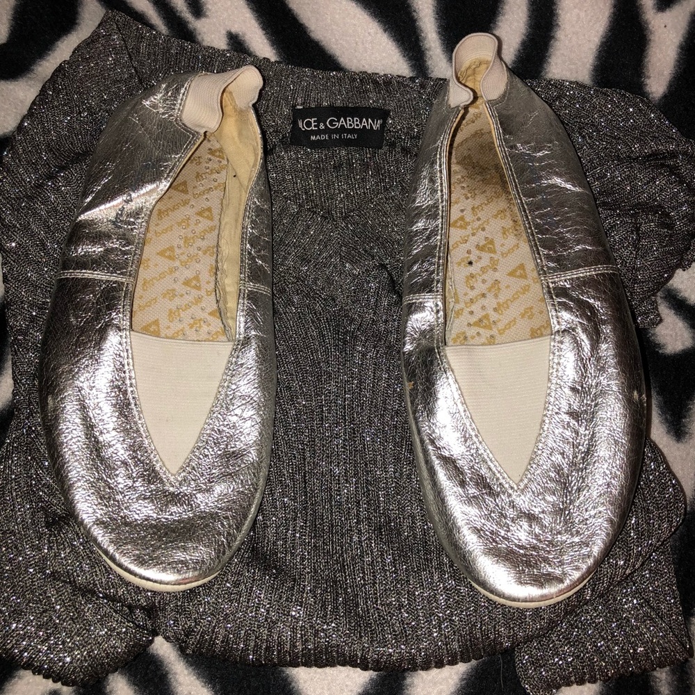 Silver ballet Flats